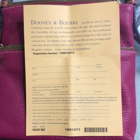 Dooney & Bourne NWT Letter Carrier Pebble Grain - Picture 7 of 7